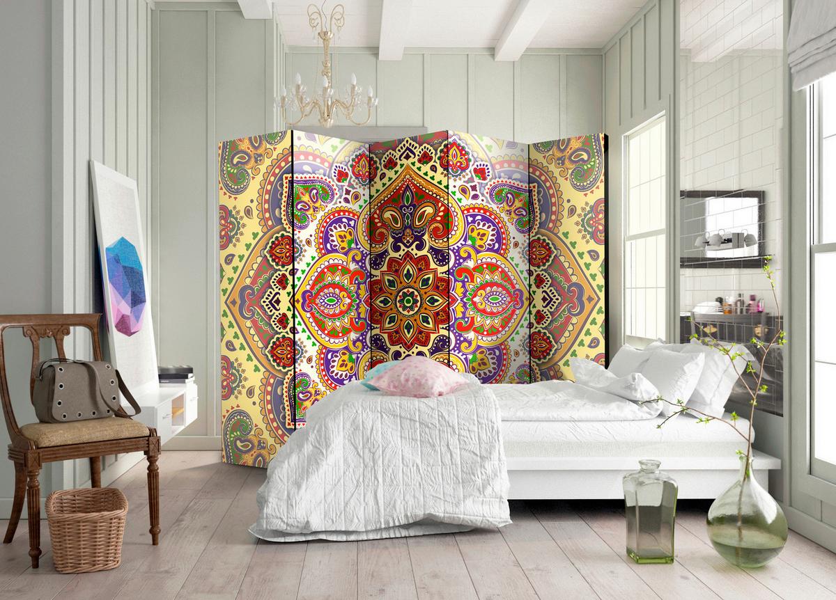 Paravent Multicolor B: 225 Cm - Multicolor, Basics, Holz/Textil (225/172/3cm) - artgeist