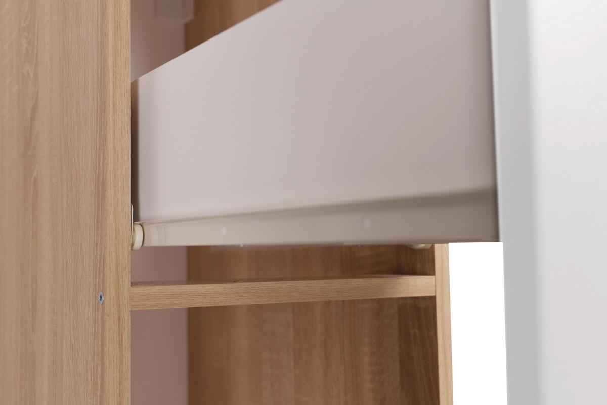 Apothekerschrank Merle Weiß, Eiche Dekor B:30cm - Eichefarben/Weiß, Basics, Holzwerkstoff (30/144,8/60cm) - Respekta
