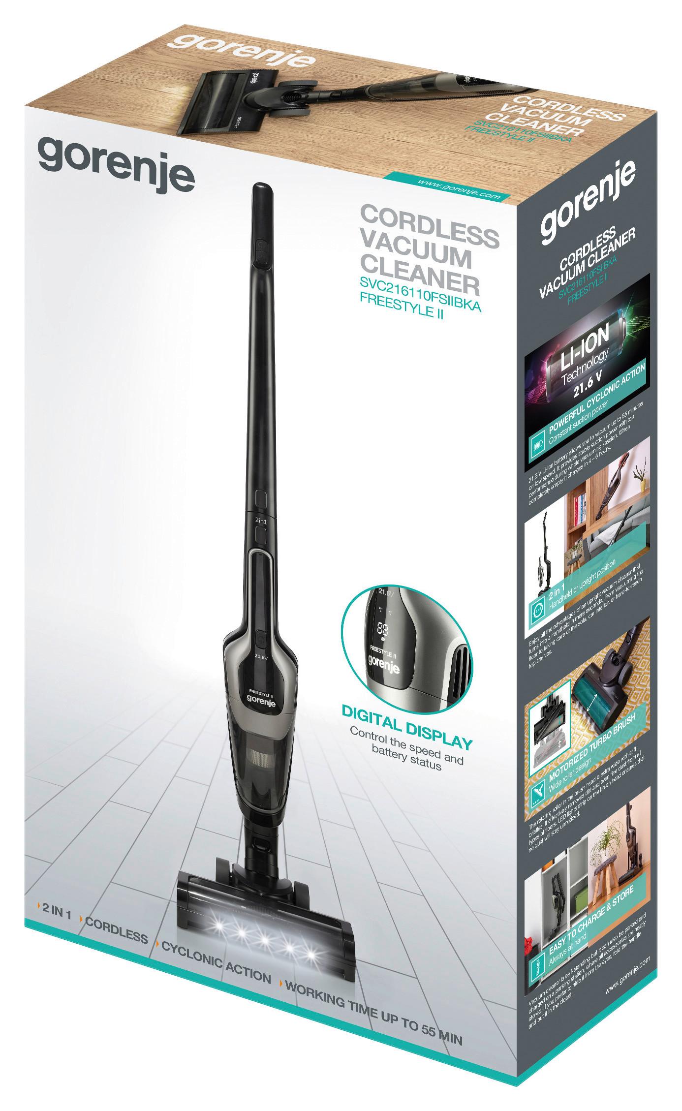 Akku Bodenstaubsauger Svc216110fsiibka - Dunkelgrau, Basics, Kunststoff (26/118/17cm) - Gorenje