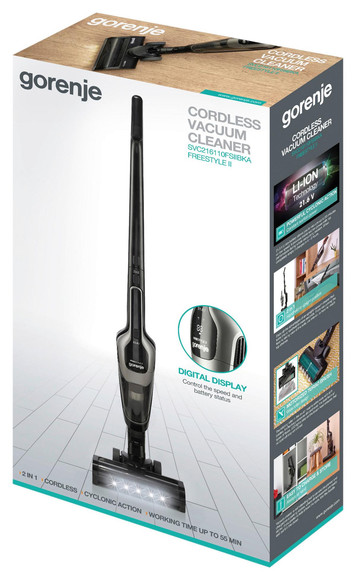 Akku Bodenstaubsauger Svc216110fsiibka - Dunkelgrau, Basics, Kunststoff (26/118/17cm) - Gorenje