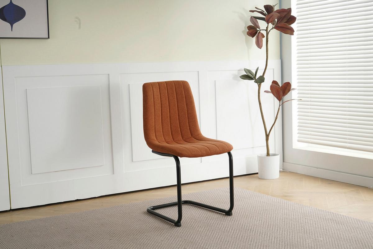 Stuhl-set Braun, B: 43cm - Schwarz/Braun, Design, Textil/Metall (43/87/53cm) - Livetastic