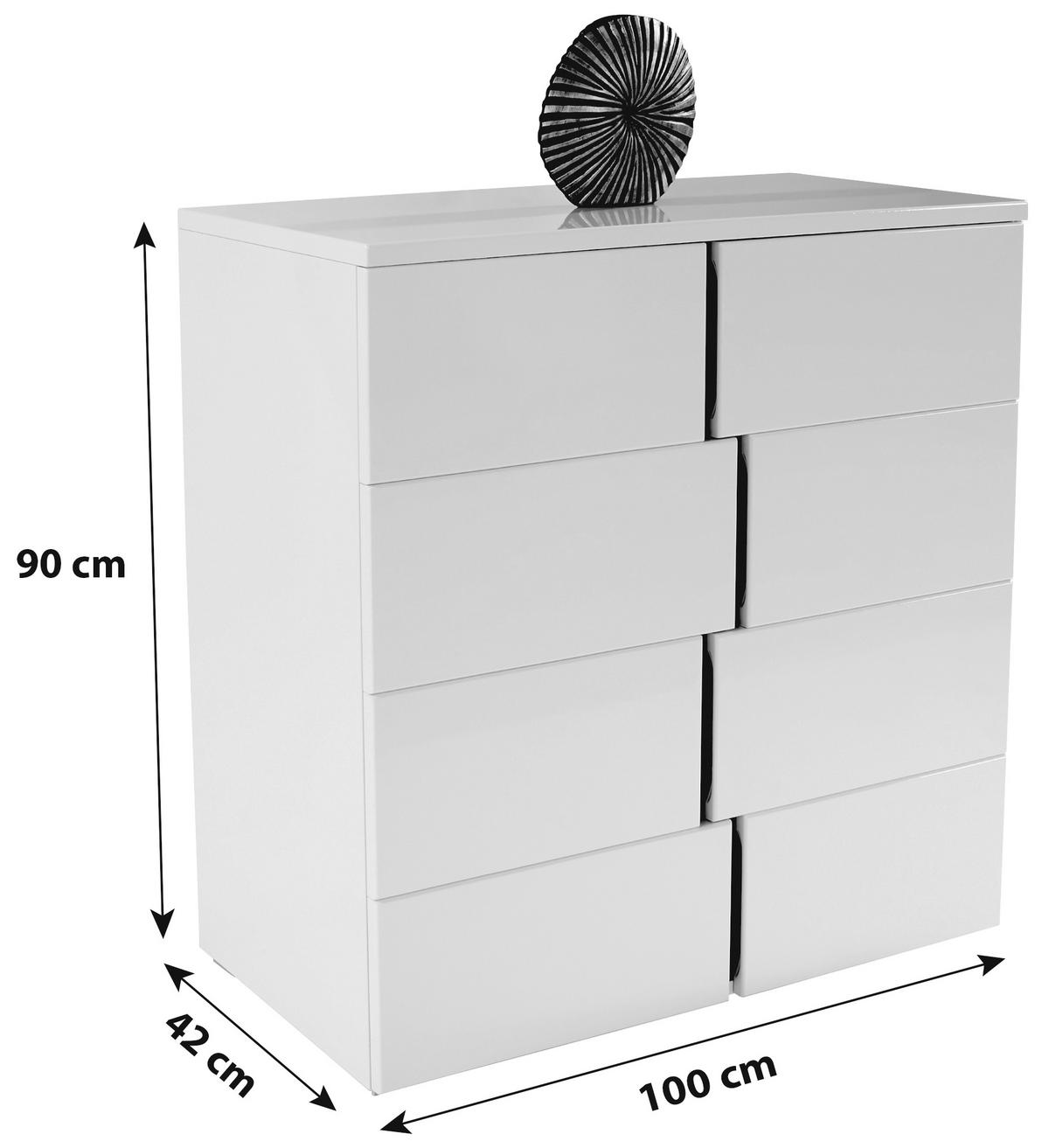 KOMODA SPLIT - čierna/biela, Modern, kompozitné drevo (100/90/42cm)