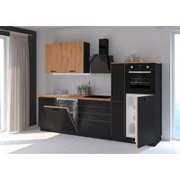 Konyhablokk Gépek Nélkül Blacky 280cm - fekete/Artisan tölgy, Design, faalapú anyag (280cm) - P & B