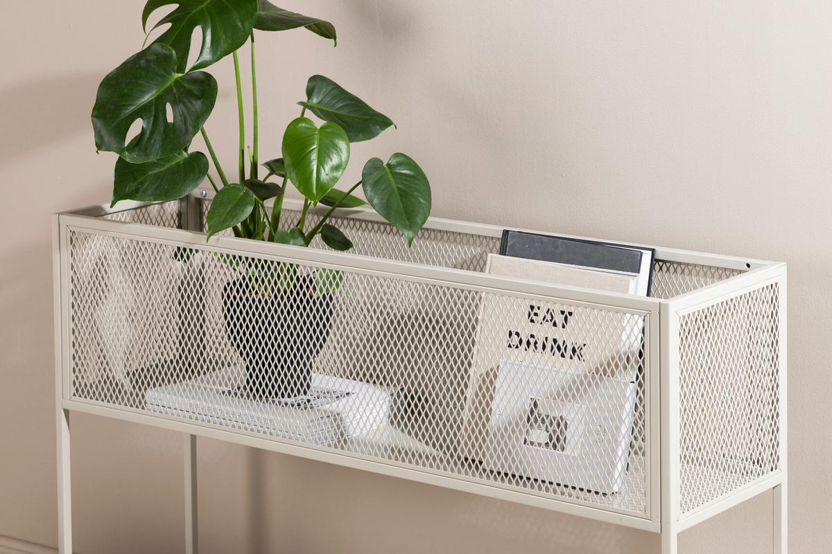 Bücherwand Netz - Beige, Design, Metall (110/80/30cm) - Livetastic