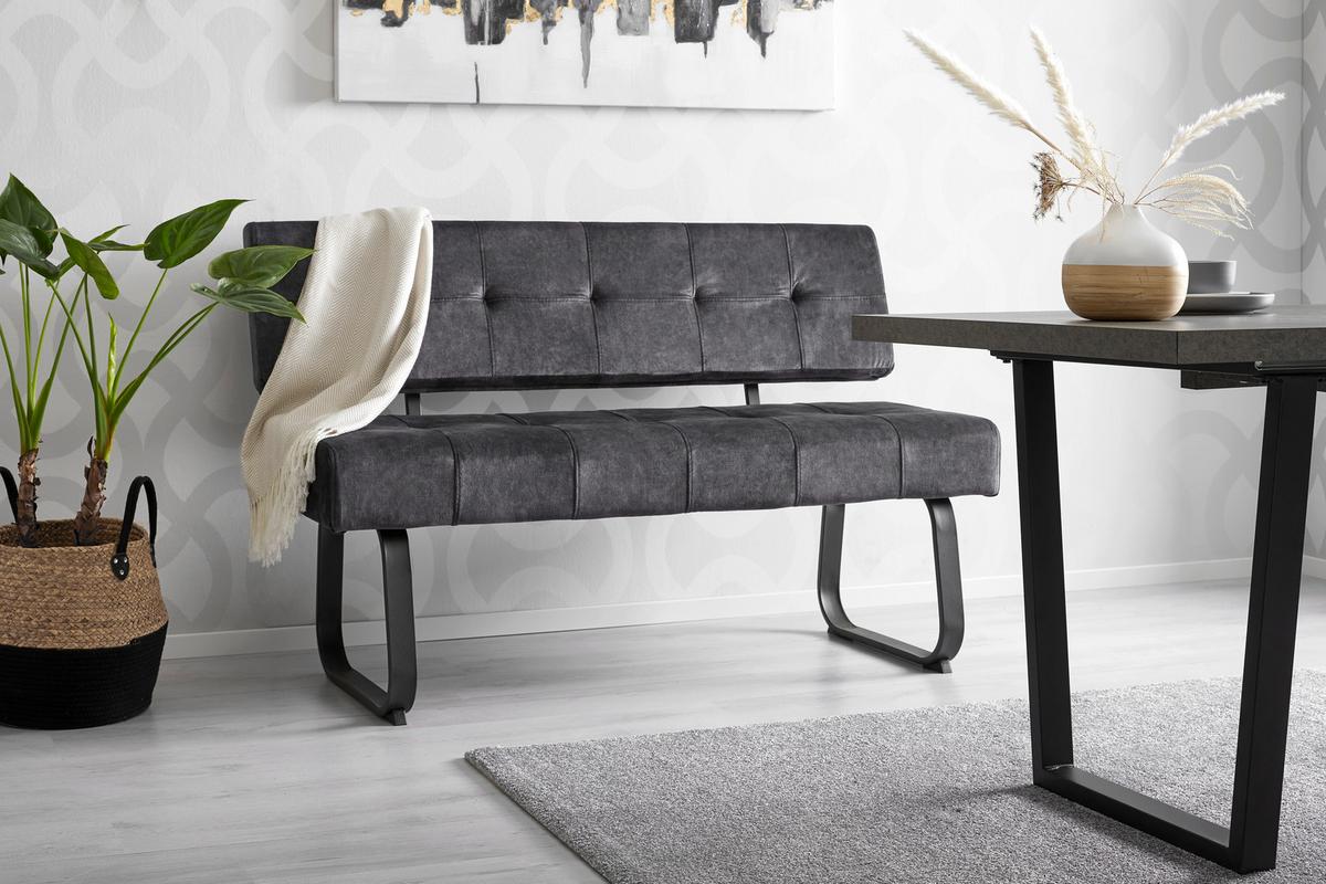 SEDACÍ LAVICE LUISE - antracitová, Moderní, kov/textil (140/90,5/64cm) - Mömax