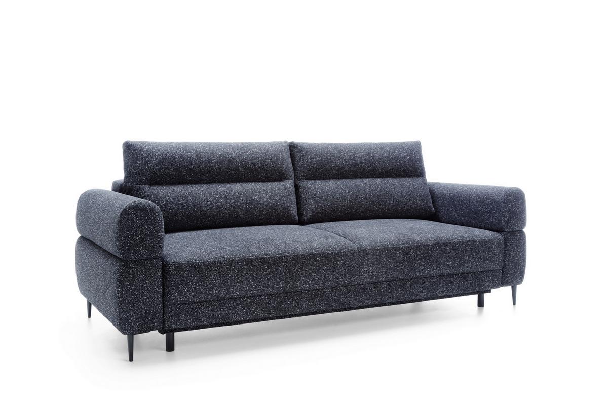 Schlafsofa Nordic Blau B: 102cm - Blau/Schwarz, Basics, Textil (232/94/102cm) - Livetastic