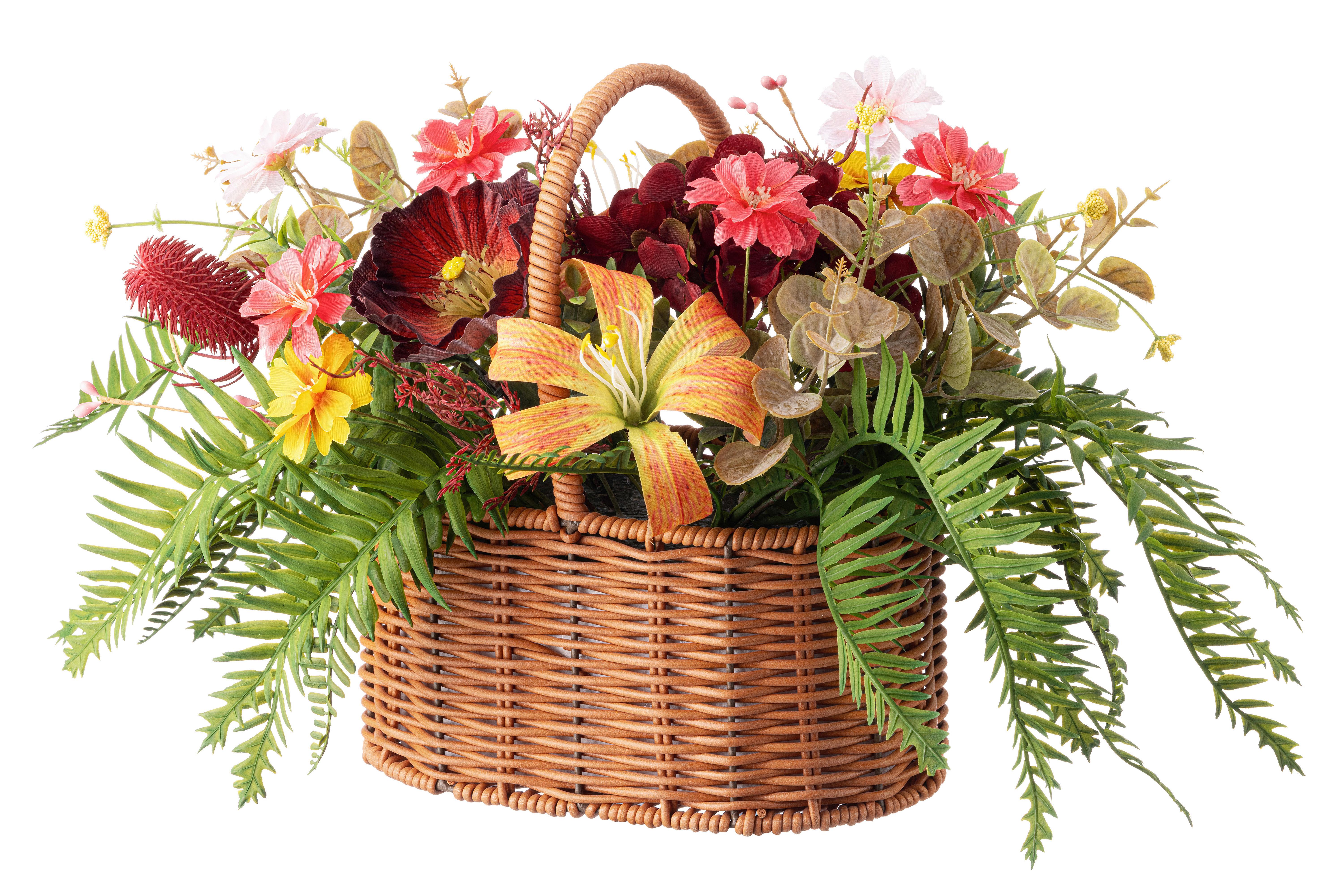 Kunstpflanze Nick - Pink/Rotbraun, KONVENTIONELL, Kunststoff/Textil (45/20/26cm) - Luca Bessoni