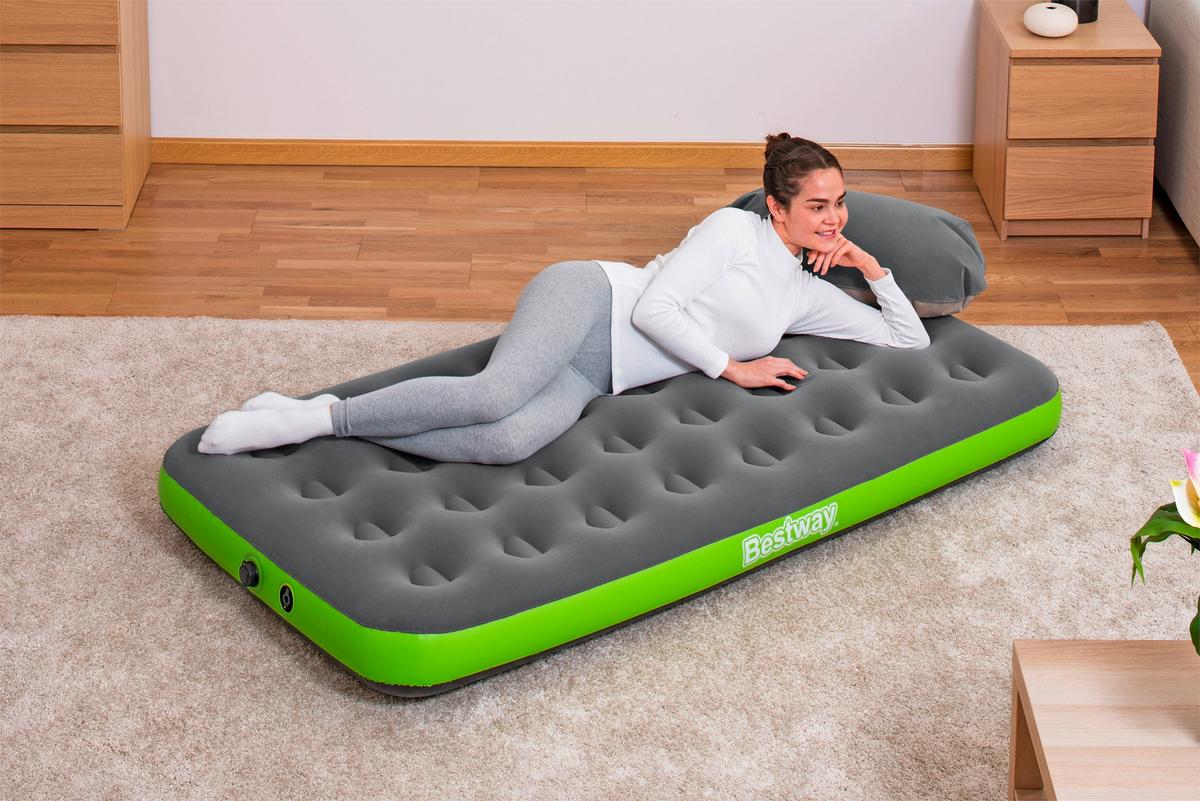 Luftbett Outdoor Roll & Relax 188x99x22 Cm Bis 150kg - Grau/Grün, MODERN, Kunststoff (188/99/22cm) - Bestway