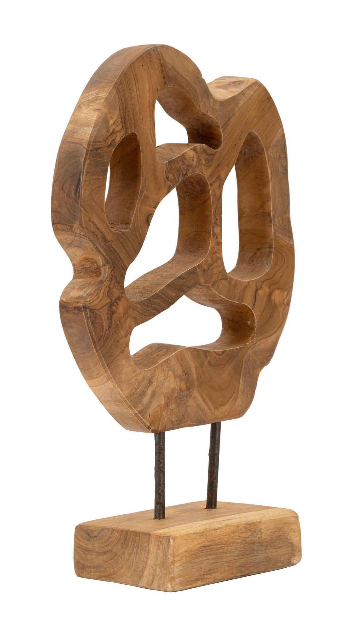 Skulptur Lubang Teak Braun, B: 25 cm - Braun, Basics, Holz (25/38/10cm)