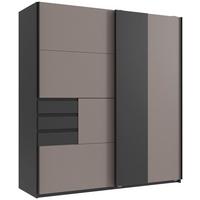Schwebetürenschrank 180cm Coburg Graphitfarben/Sahara - Beige/Graphitfarben, MODERN, Holzwerkstoff (180/198/65cm) - MID.YOU