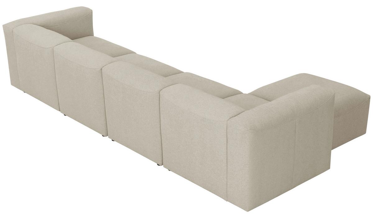 Ecksofa Lena Creme Flachgewebe - Creme, Design, Textil (350/73/100cm) - Max Winzer