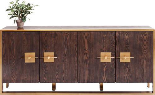 Sideboard 180 cm Osaka, Braun/Messingfarben - Messingfarben/Braun, Trend, Holzwerkstoff/Metall (180/80/40cm) - Kare-Design