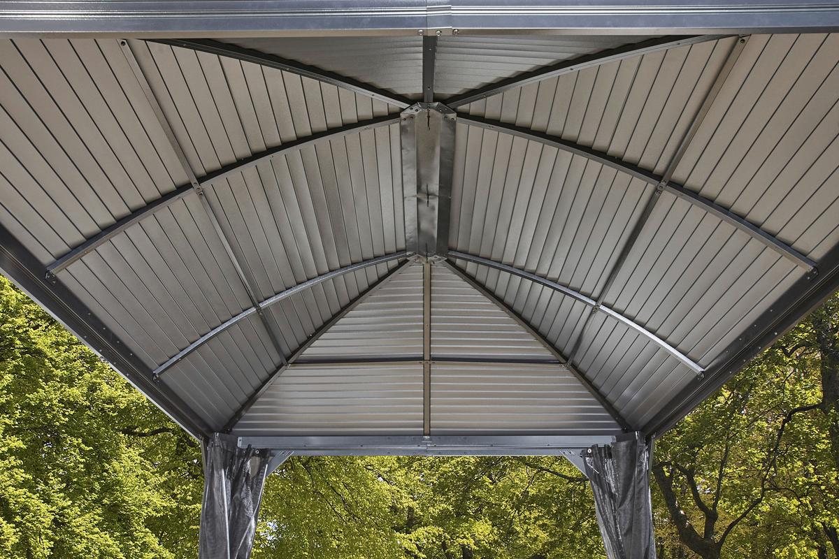Pavillon Moreno 10x14 423x298 Cm Wetterfest Gartenpavillon - Anthrazit, Basics, Metall (423/283/298cm)