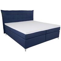 Boxspringbett mit Topper 180x200 Blau Fabio - Blau, MODERN, Textil (180/200cm)