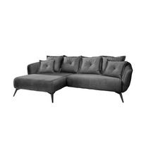 Ecksofa Baggio mit Kissen Textil Grau - Schwarz/Grau, MODERN, Holz/Textil (227/94/162cm) - Livetastic