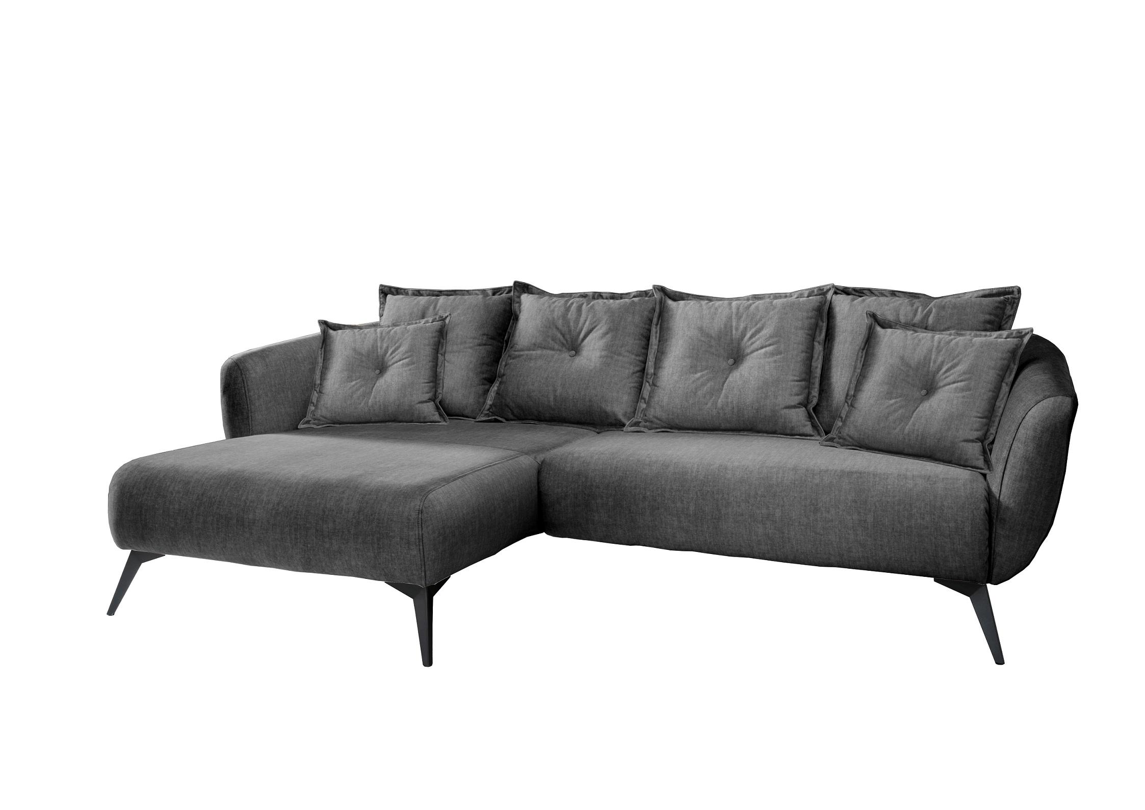 Ecksofa Baggio mit Kissen Textil Grau