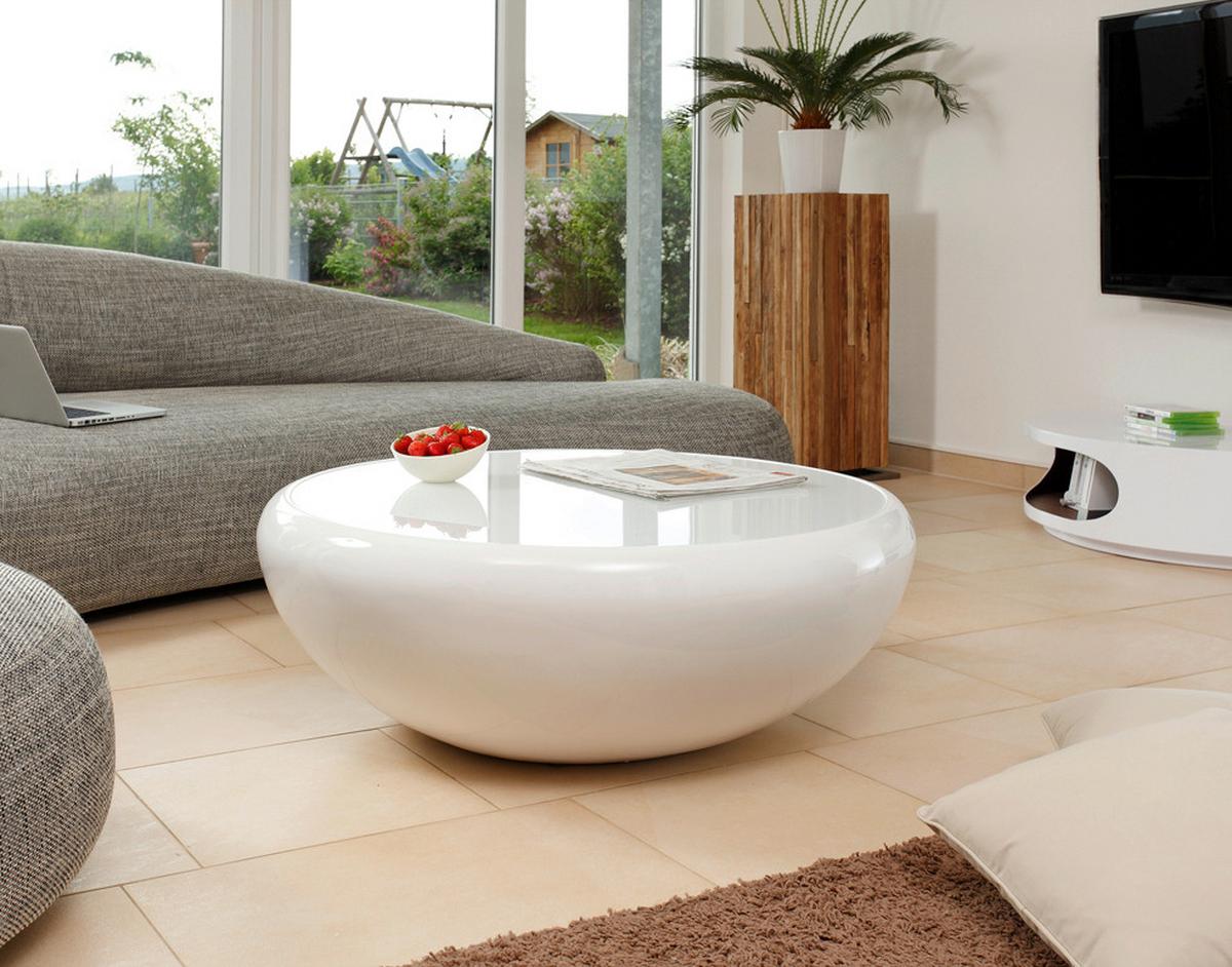 Couchtisch Weiß, Hochglanz L: 100 Cm - Weiß Hochglanz, Design, Kunststoff (100/100/38cm) - Livetastic