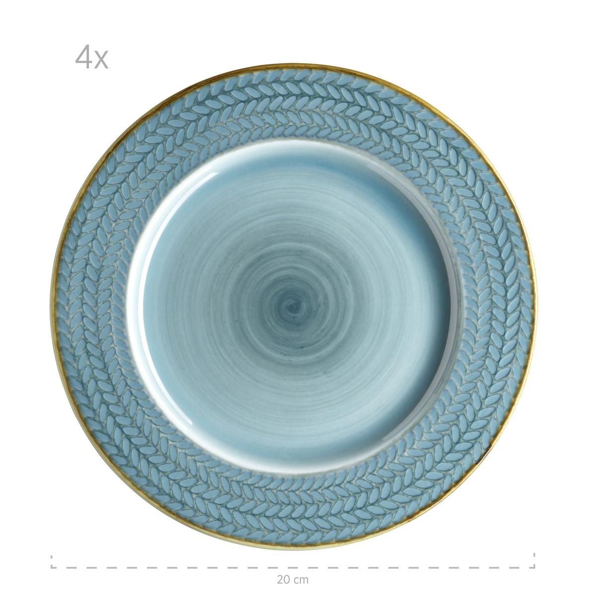 Kaffeeservice Prospero 4 Personen Geschirr Set - Blau, Basics, Keramik (24,5/24,5/22,5cm) - Mäser