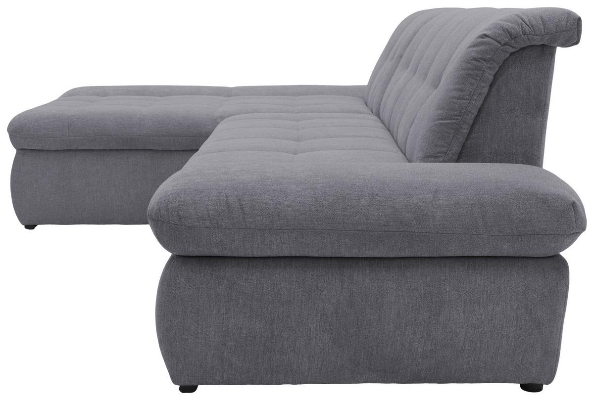 Ecksofa Moric Dunkelgrau Mikrofaser - Chromfarben/Dunkelgrau, KONVENTIONELL, Textil (172/300cm) - MID.YOU