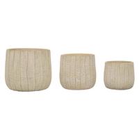Vase Cachepot Flake Set 3 Stk Creme B: 30,5 cm - Creme, Basics, Keramik (30,5/27/30,5cm)