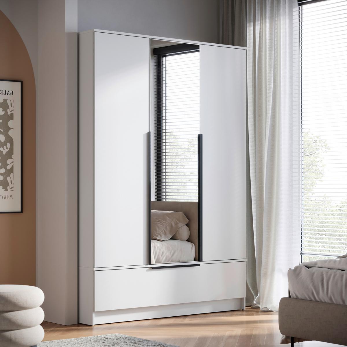 ŠATNÍ SKŘÍŇ SPIRIT - bílá/černá, Konvenční, kov/kompozitní dřevo (134,5/192,9/51cm) - P & B