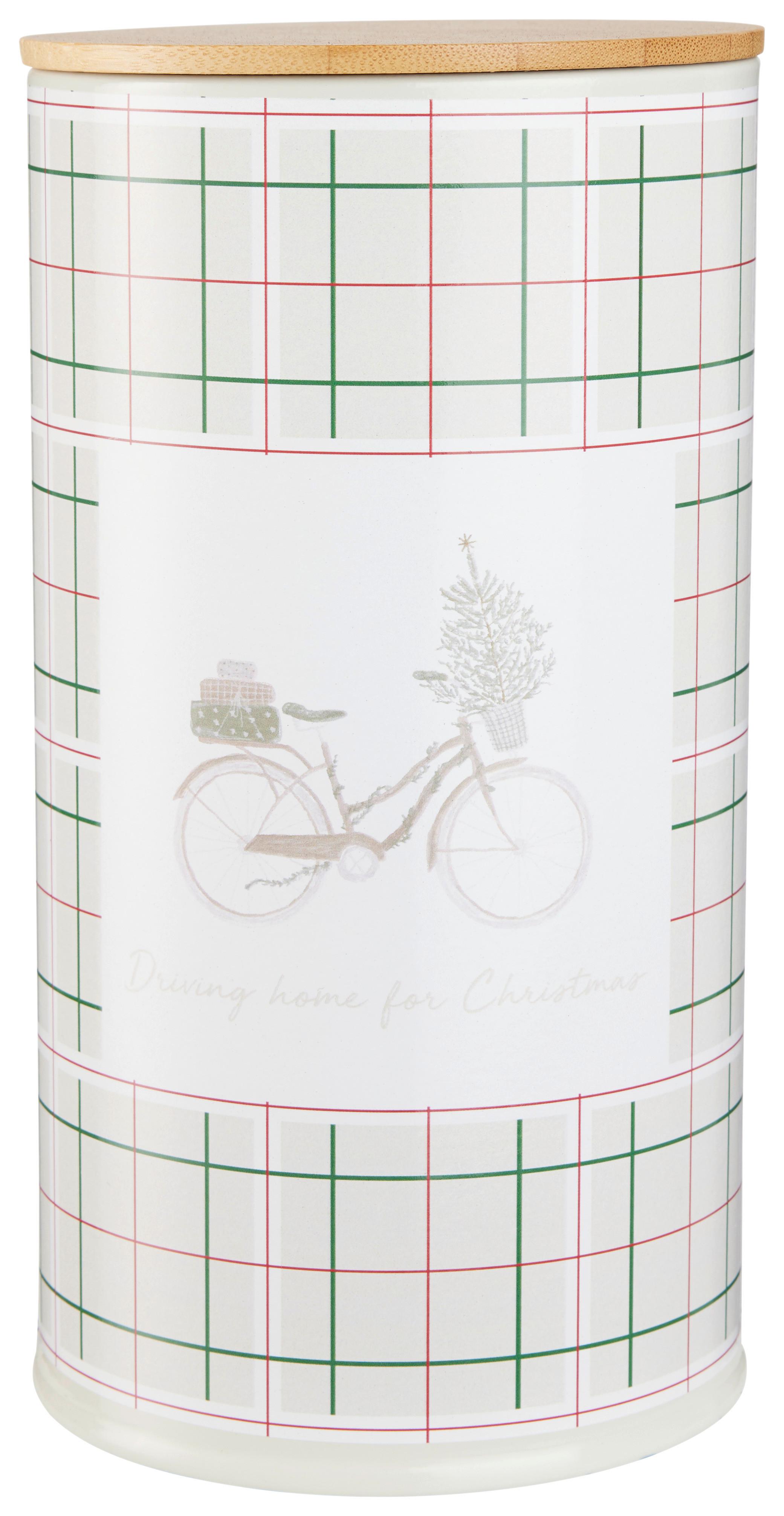 DÓZA NA SUŠENKY XMAS - 2023 - přírodní barvy/vícebarevná, Konvenční, kov/dřevo (10/18cm) - Modern Living