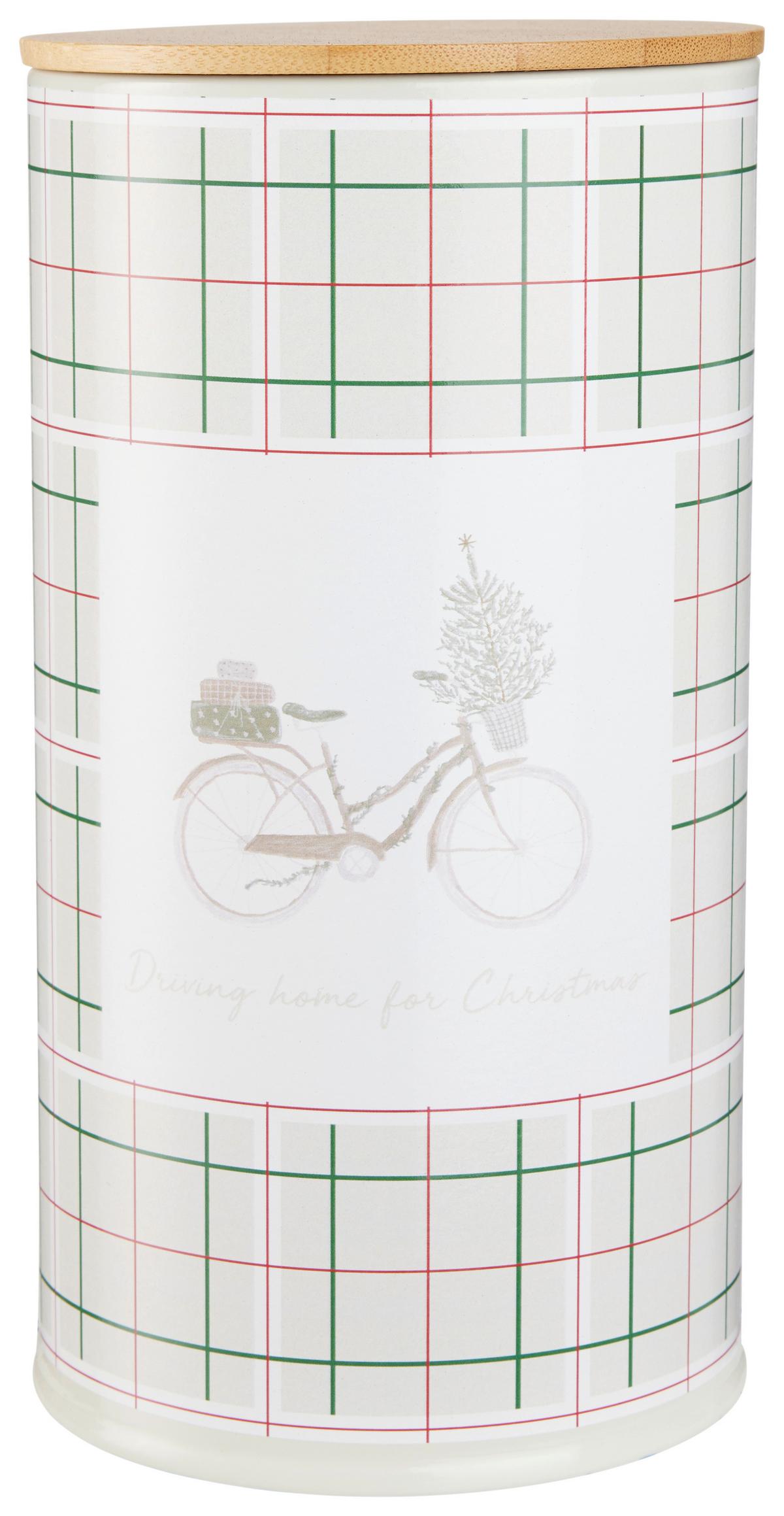 DÓZA NA SUŠENKY XMAS - 2023 - přírodní barvy/vícebarevná, Konvenční, kov/dřevo (10/18cm) - Modern Living