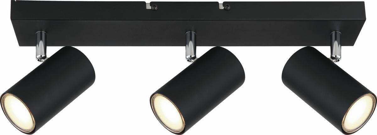 Bodové svietidlo Witmo, bez. 3xGU10 - čierna, Modern, kov (41/6/12cm) - Mömax