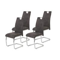 Schwingstuhl-Set Flora Anthrazit B: 43 cm - Chromfarben/Anthrazit, MODERN, Textil/Metall (43/98/59cm) - MID.YOU