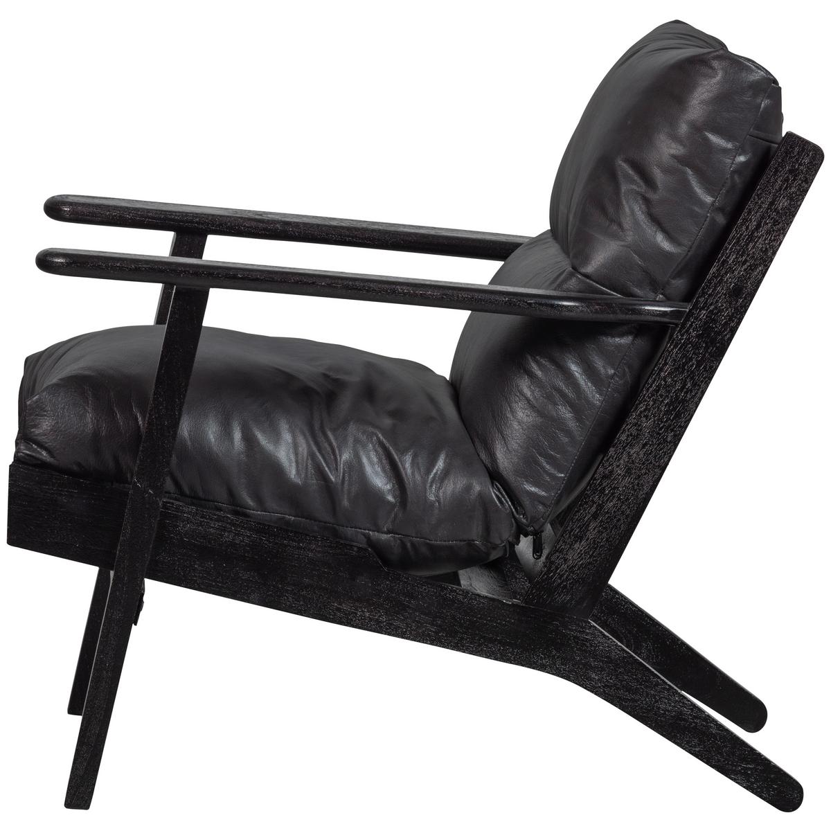 Sessel Houston Schwarz B: 71 Cm - Schwarz, Design, Leder/Holz (71/86/71cm) - Livetastic