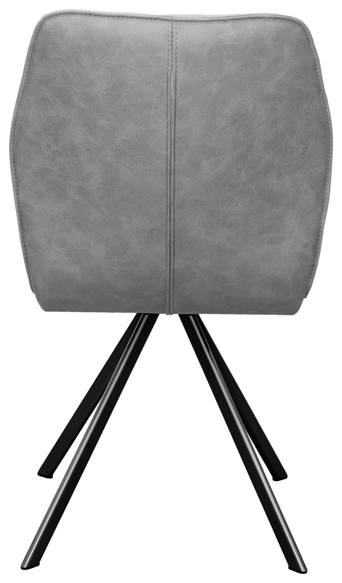 Stuhl Jannes Webstoff grau. B: 50cm - Schwarz/Grau, MODERN, Textil/Metall (50/64/87cm)