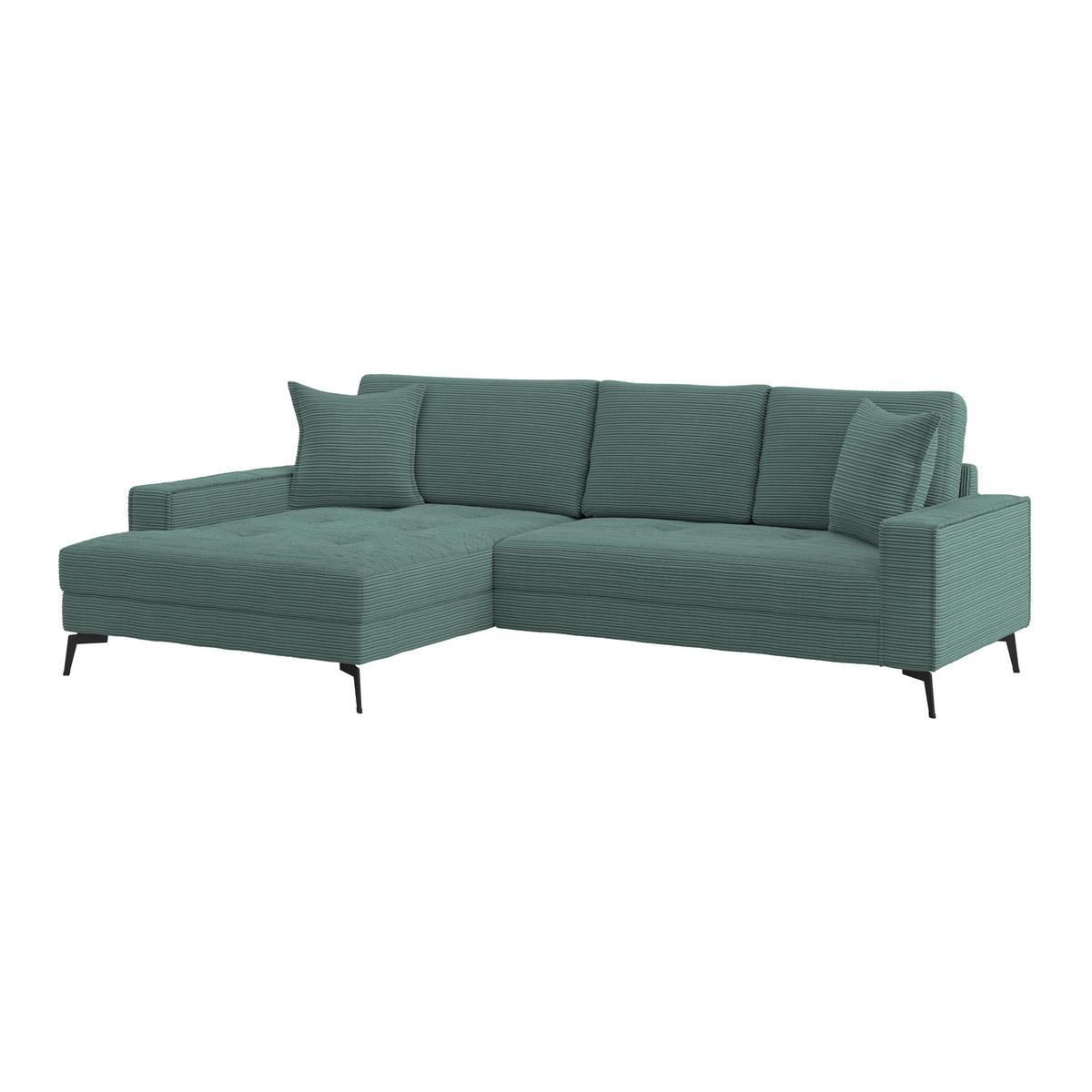 Ecksofa Zero Petrol 173x286 cm - Petrol/Schwarz, Trend, Textil (173/286cm)