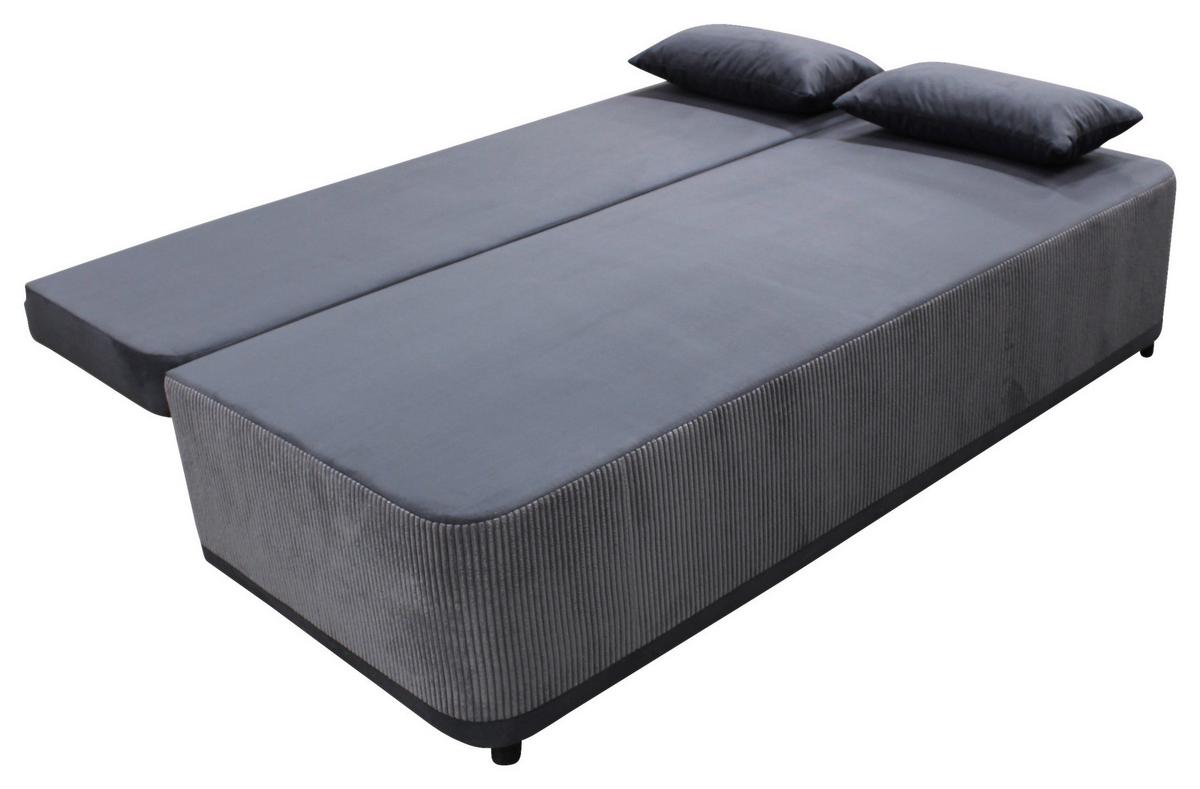 Schlafsofa Stella Grau B: 197 cm - Schwarz/Grau, Design, Textil (197/90/83cm) - MID.YOU