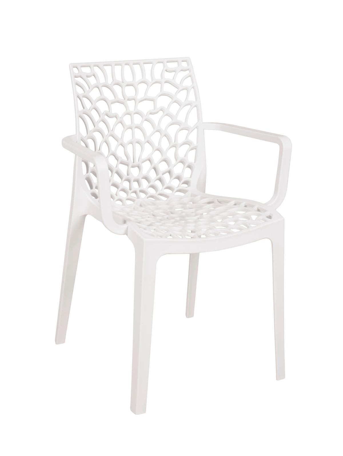 GARTENSTUHL-SET STUHL CALVERA, WEIß, 2ER SET - Weiß, MODERN, Kunststoff (58/81/52cm) - Gardenson