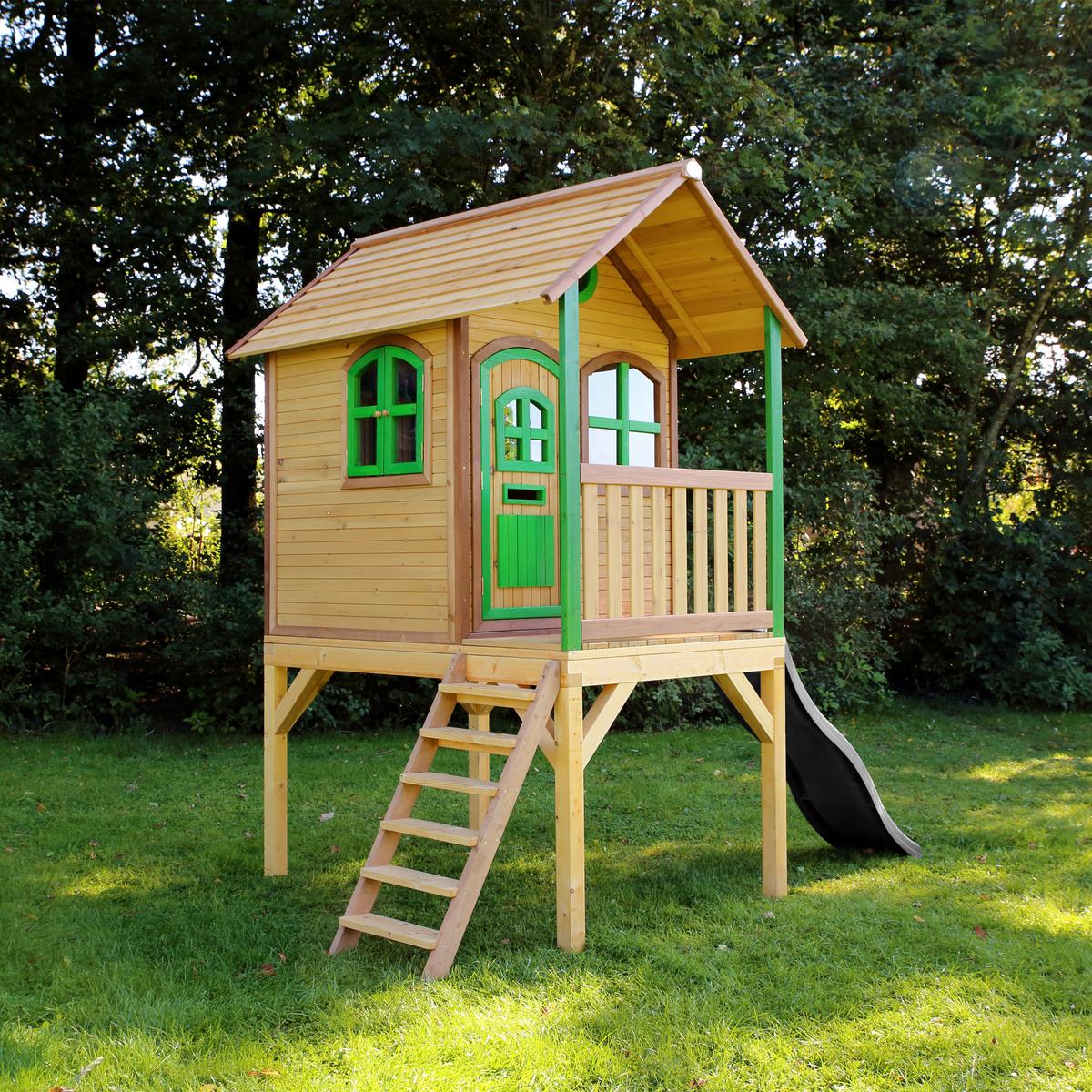Spielhaus A030.037.80 - Braun/Grau, KONVENTIONELL, Holz (318/272/191cm) - Ambia Garden