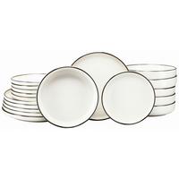 Tafelservice 18-Teilig weiß - Goldfarben/Creme, Basics, Keramik - Creatable