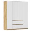 Drehtürenschrank Mainz Eiche Artisan B: 181 cm - Weiß/Eiche Artisan, Basics, Holzwerkstoff (181/210/54cm) - Rauch Möbel