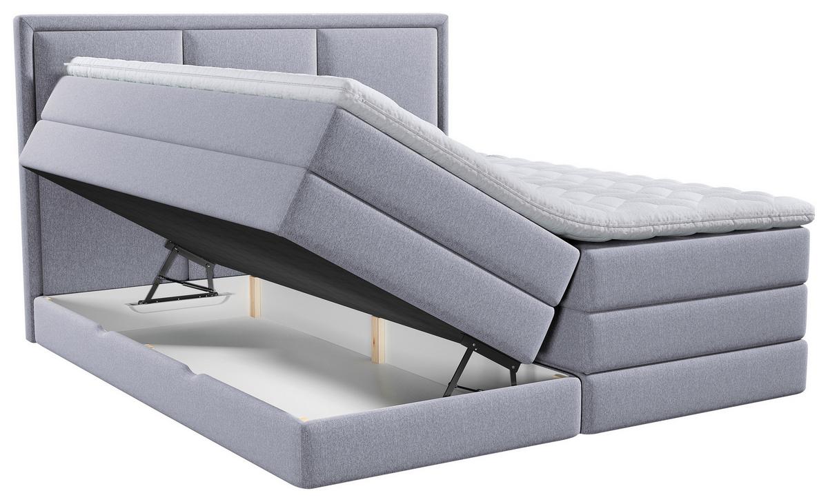 Boxspringbett mit Topper & Bettkasten 180x200 Swing - Grau, Design, Textil (180/200cm) - MID.YOU