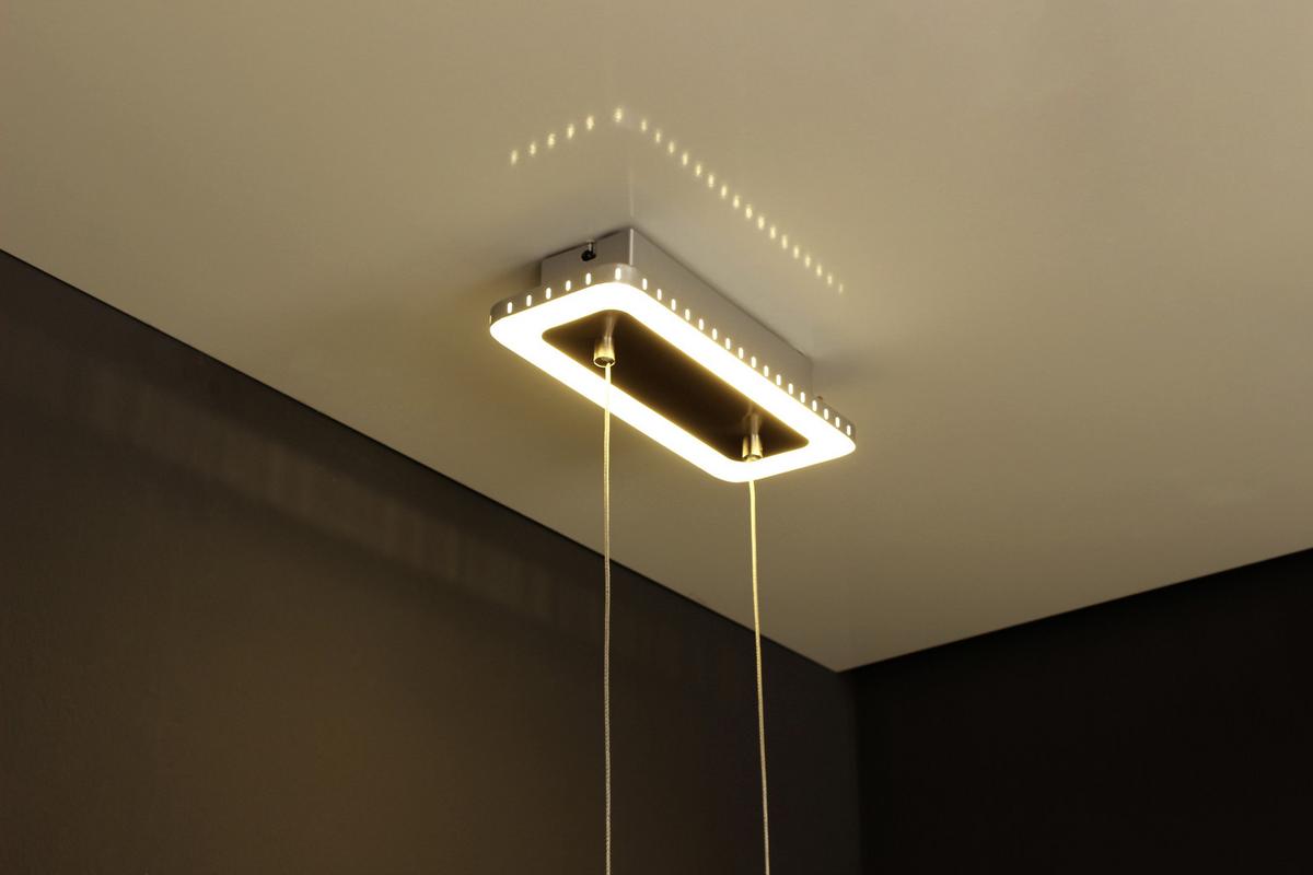LED-Hängeleuchte Si Solaris H: 120 cm 2-Flammig dimmbar - Edelstahlfarben, Design, Metall (70/12/120cm)