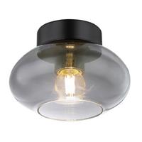 Deckenleuchte Ø 18 cm 1-Flammig mit Rauchglas - Schwarz, Design, Glas/Metall (18/13cm) - Globo