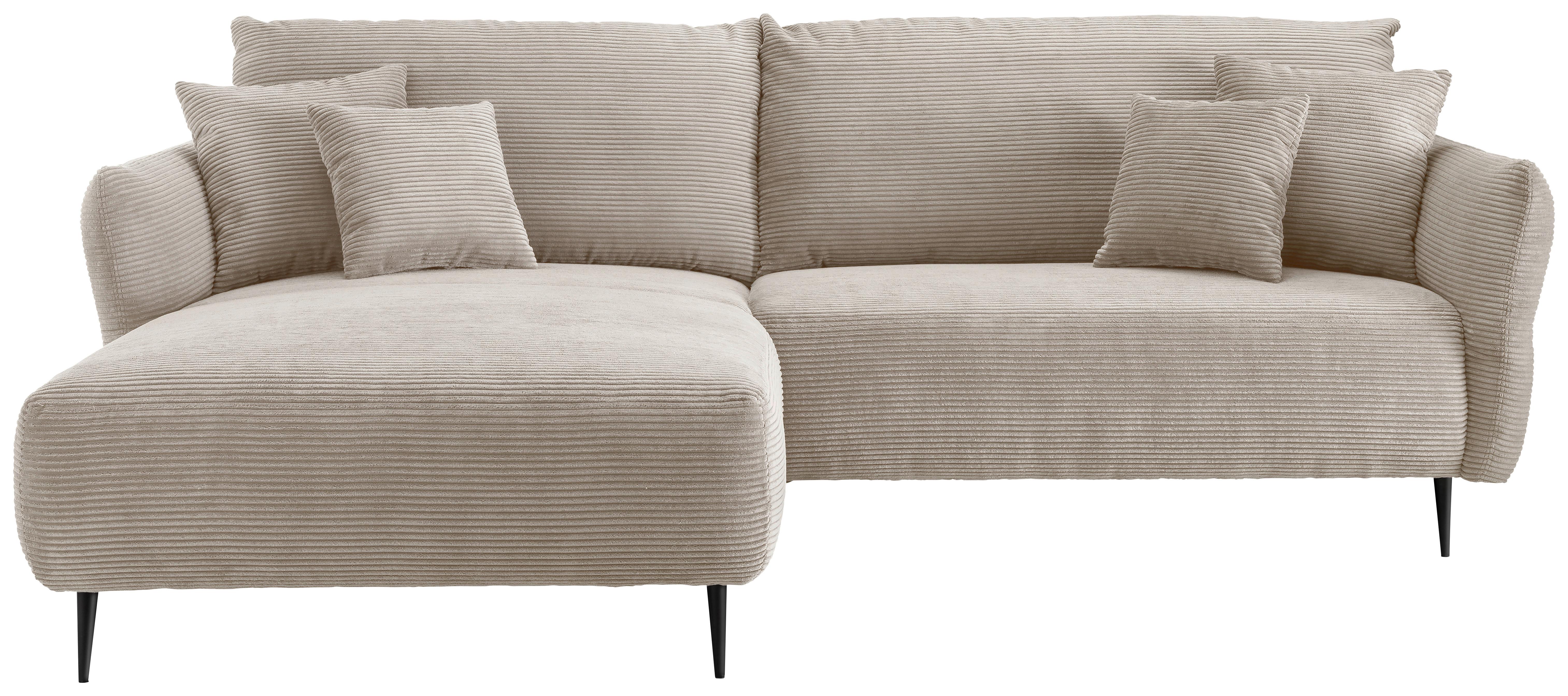 Ecksofa Vanilla Beige S: 178/264-302 cm - Beige/Schwarz, Design, Textil (178/264-302cm) - P & B