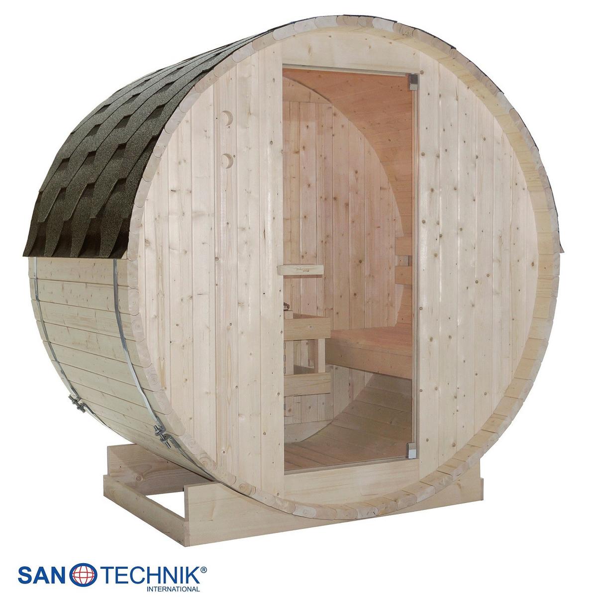 SAUNAFASS Tromsö Fichtefarben B: 120 cm - Fichtefarben, KONVENTIONELL, Glas/Holz (189/120/191,5cm) - Sanotechnik