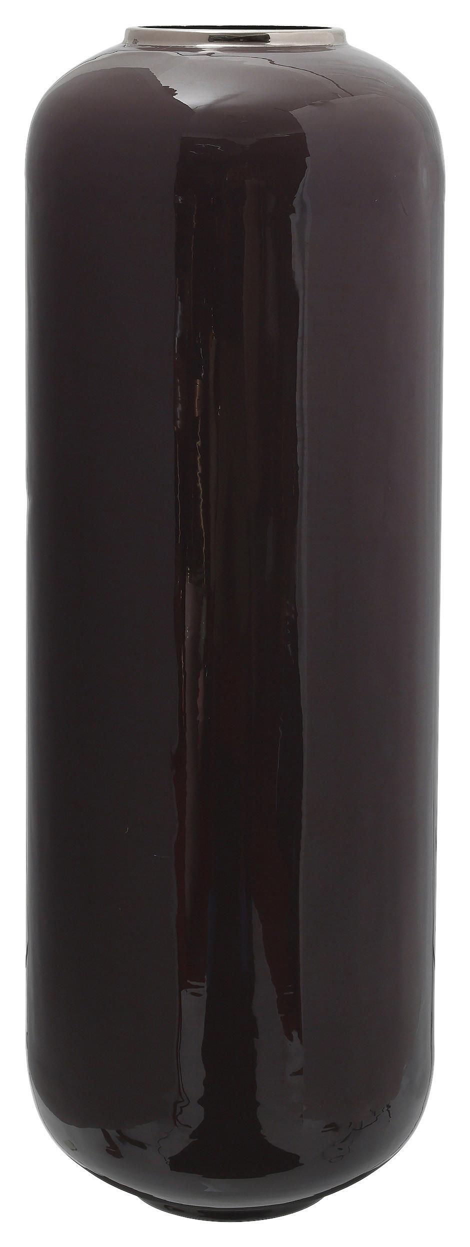 Bodenvase Art Deco Lila Silberfarben, D: 24 cm