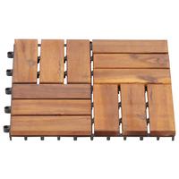 Terrassenfliese Dominik 10er Set 30x30 cm Akazienholz - Schwarz/Akaziefarben, MODERN, Holz/Kunststoff (30/30cm) - Ondega