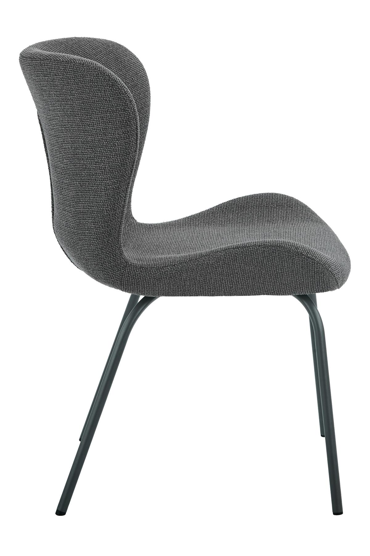 STUHL-SET LAGOS S 2ER-SET - Anthrazit/Grau, MODERN, Textil/Metall (50/83,5/60cm) - P & B