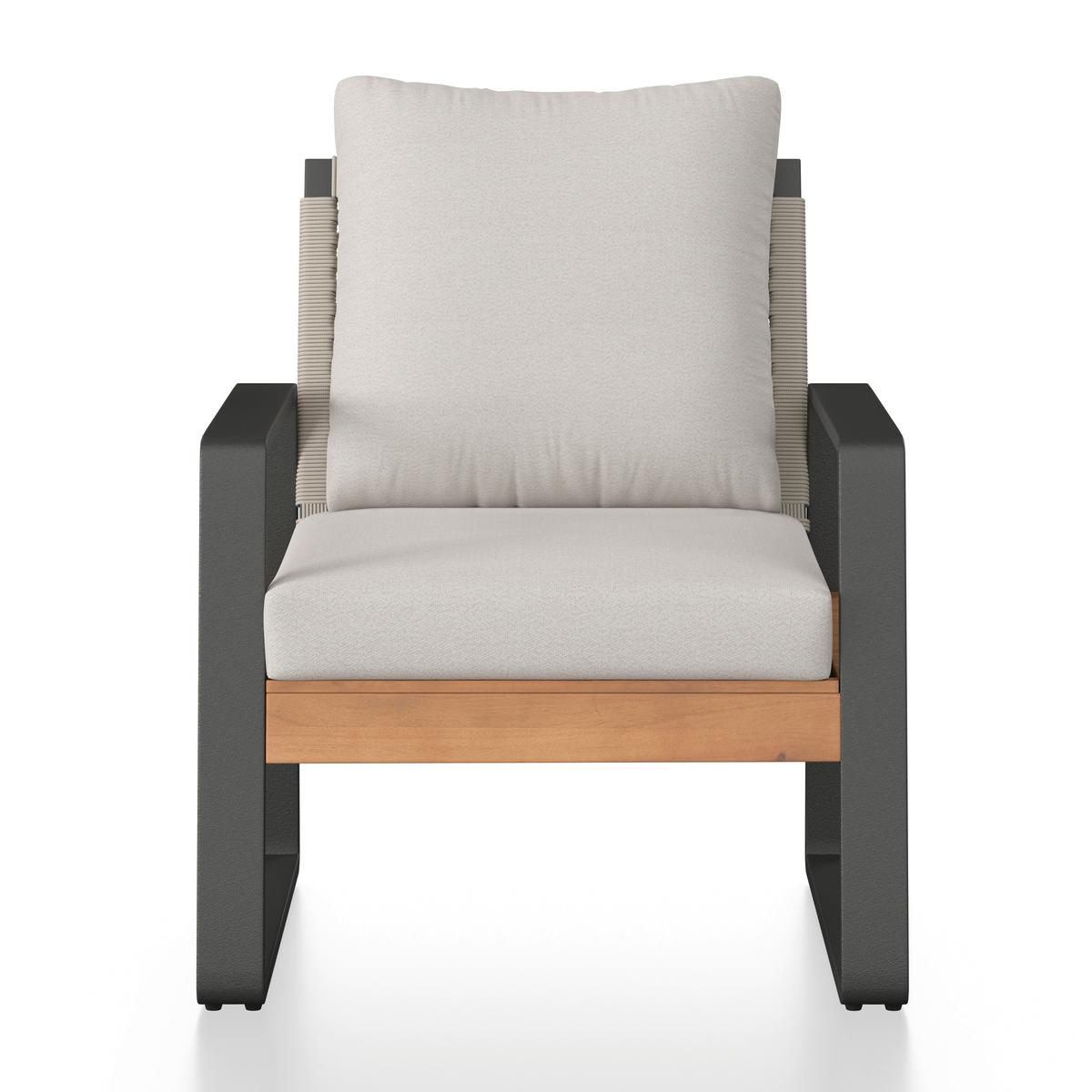 TERASOVÁ SEDACIA SÚPRAVA ALEXA - krémová/farba tíku, Modern, kov/drevo (150/81/85,5cm) - Bessagi Garden