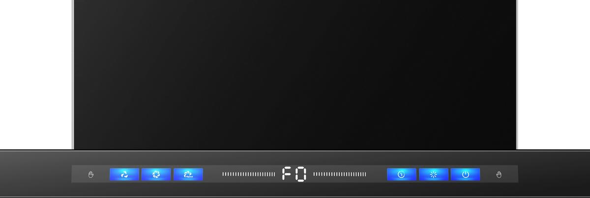 Dunstabzugshaube Ws55-90a+gcb - Schwarz, Basics, Glas/Metall (90/79,2-118,2/37cm) - PKM