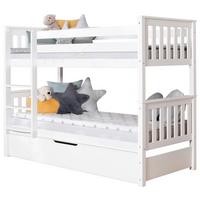 Etagenbett Sammy Weiß Kiefer Massiv 90 Cm M. Bettkasten - Weiß, MODERN, Holz (90/200cm) - MID.YOU