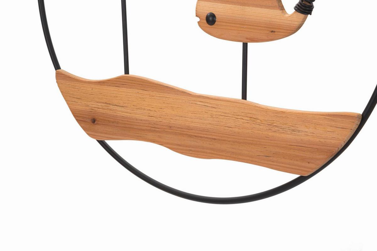 Wanddeko Balene Naturfarben, Schwarz B: 56 cm - Schwarz/Naturfarben, Basics, Holz/Metall (56/60/2cm)