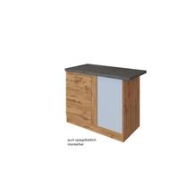 Eckunterschrank B: 110 Cm Anthrazit/eiche Dekor - Eichefarben, MODERN, Holzwerkstoff (110/85/60cm) - Held